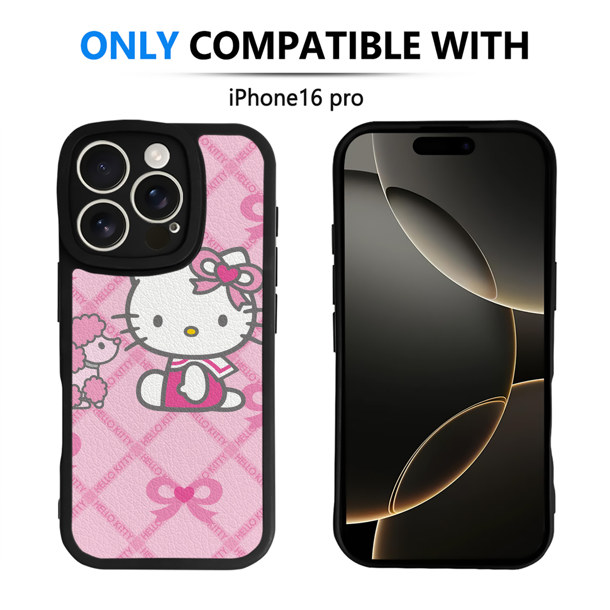 （画像用） Hello Kitty ハローキティ 【iPhone 16シリーズ対応】シリコンスマホケース（レザー調） 材質：シリコン